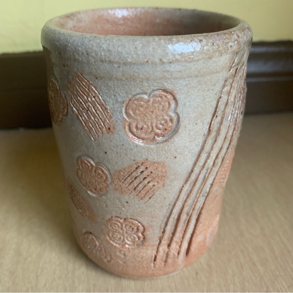 Vintage Signed Cup Beer Mug Studio Art Pottery Tumbler Handmade Ceramic pot vase